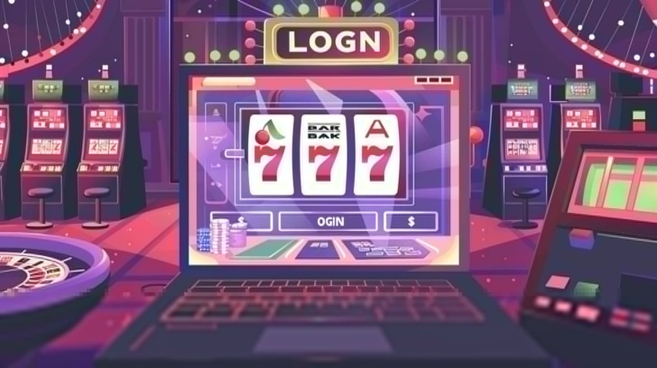 Mesin slot digital modern dengan grafik warna-warni dan tema beragam